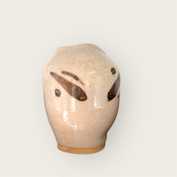 Vintage Other - vintage Handcrafted pottery Vase with Abstract Design speckled tan brown